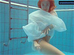 redhead Diana super-hot and kinky in a milky sundress