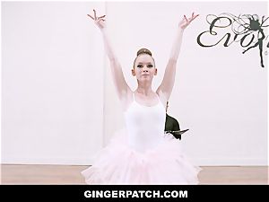 GingerPatch - red-haired Ballerina railing Judges large jizz-shotgun